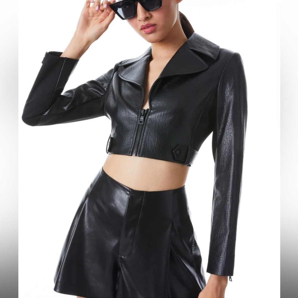 Yardley Vegan Leather Cropped Jacket